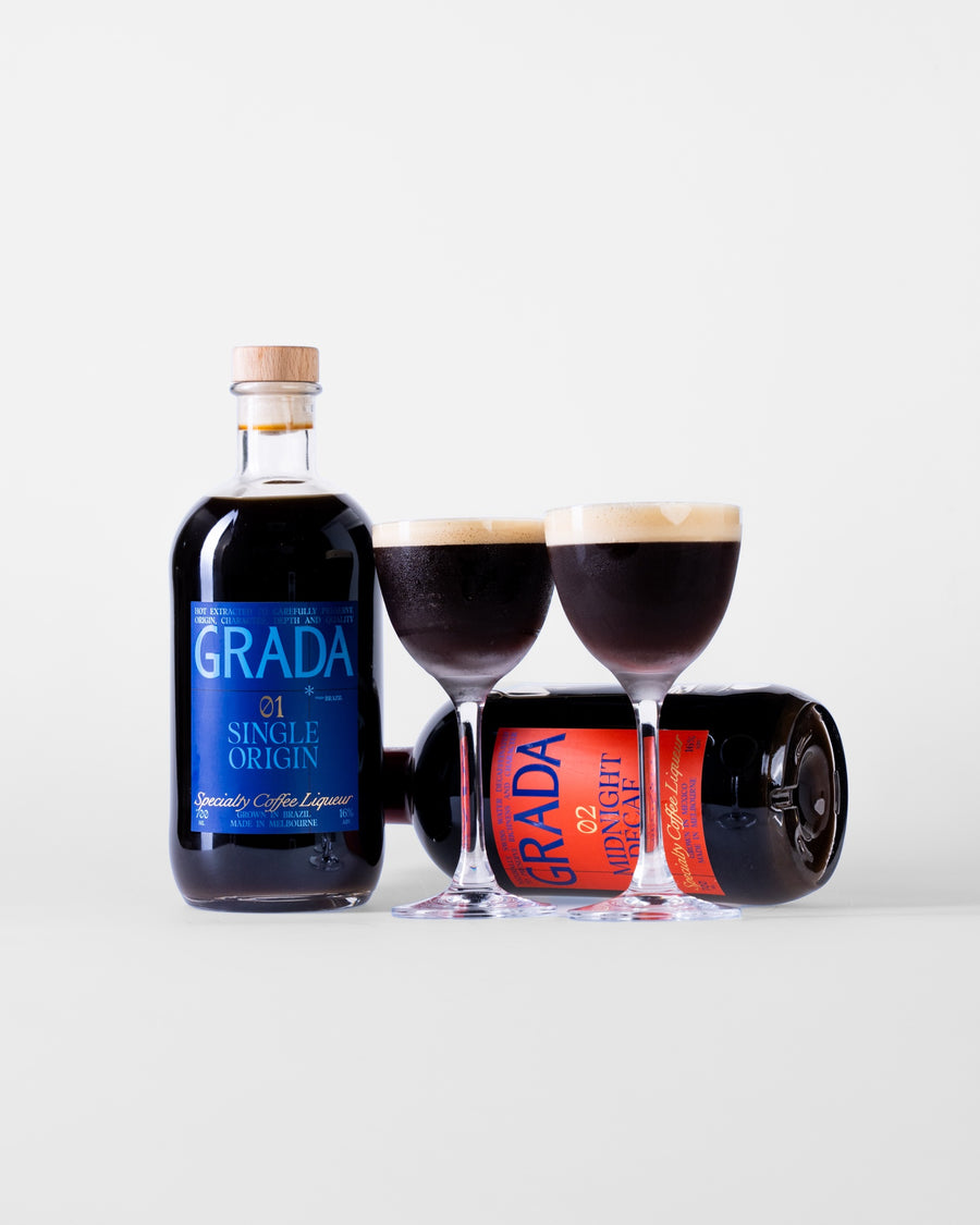 GRADA 01 and 02 with two espresso martinis