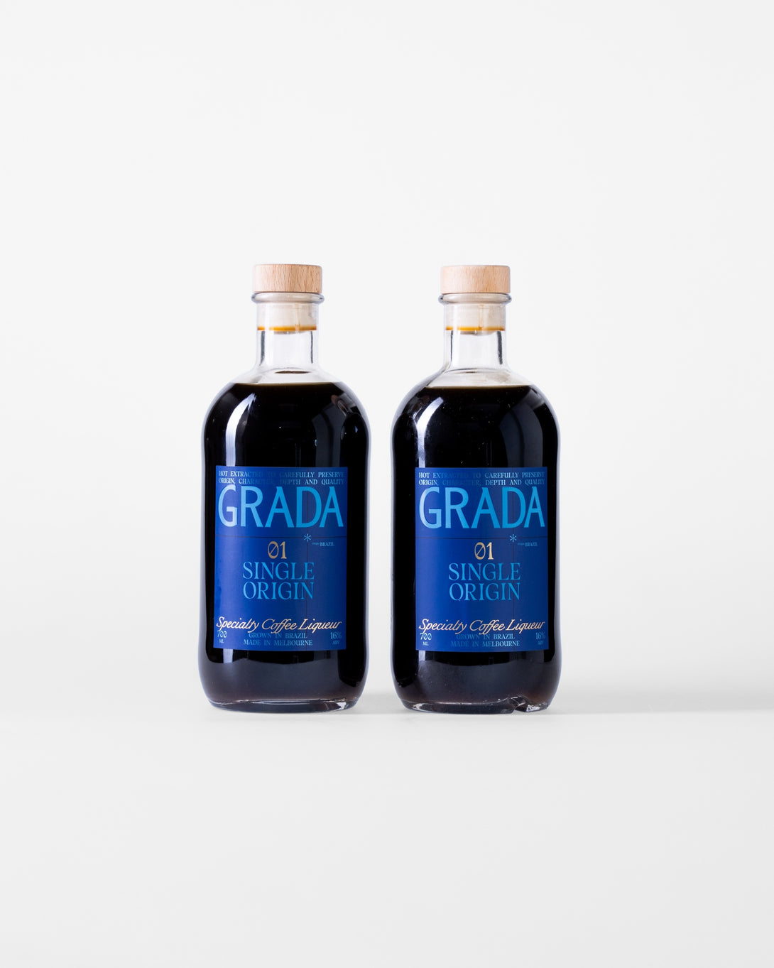 Two bottles of GRADA 01 Single Origin
